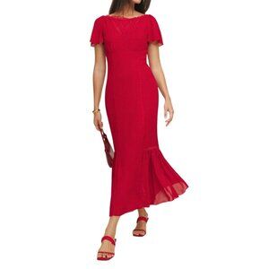 Reformation Domini Dress In Lipstick Size 8